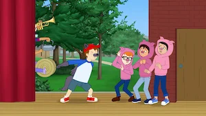 風に吹かれる3びきのこぶた サムネイル